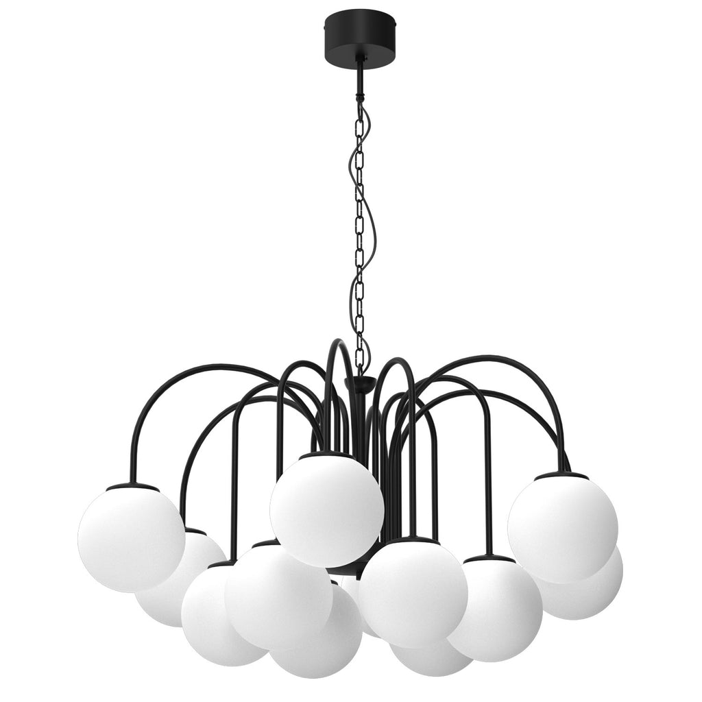 żyrandol Cambridge (glass 2815) black 12xE14