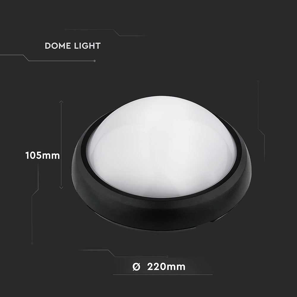 12W Plafon LED Okrągły / IP54 / Barwa:3000K / Obudowa: Czarna