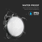 12W Plafon LED Okrągły / IP54 / Barwa:3000K / Obudowa: Czarna
