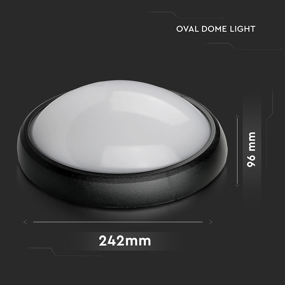12W Plafon Owalny / IP54 / Barwa:4000K / Obudowa: Czarna