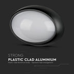 12W Plafon LED Owalny / IP54 / Barwa:3000K / Obudowa: Czarna