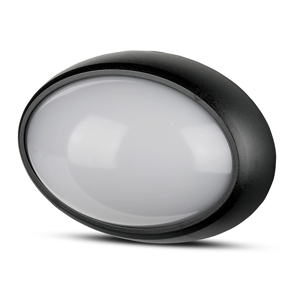 12W Plafon LED Owalny / IP54 / Barwa:3000K / Obudowa: Czarna