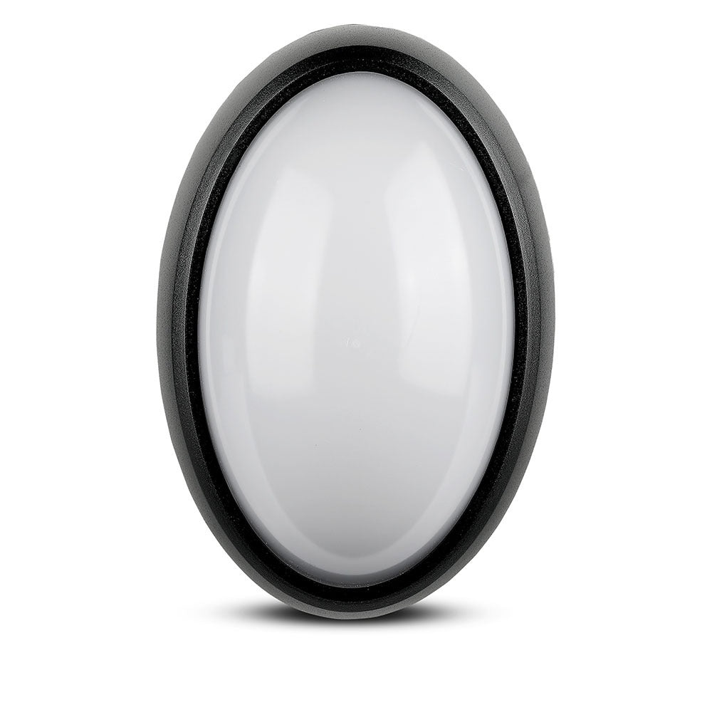 12W Plafon LED Owalny / IP54 / Barwa:3000K / Obudowa: Czarna