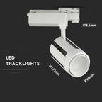 35W LED Tracklight/ Barwa:6400K / Obudowa: Biała / 5 Lat gwarancji