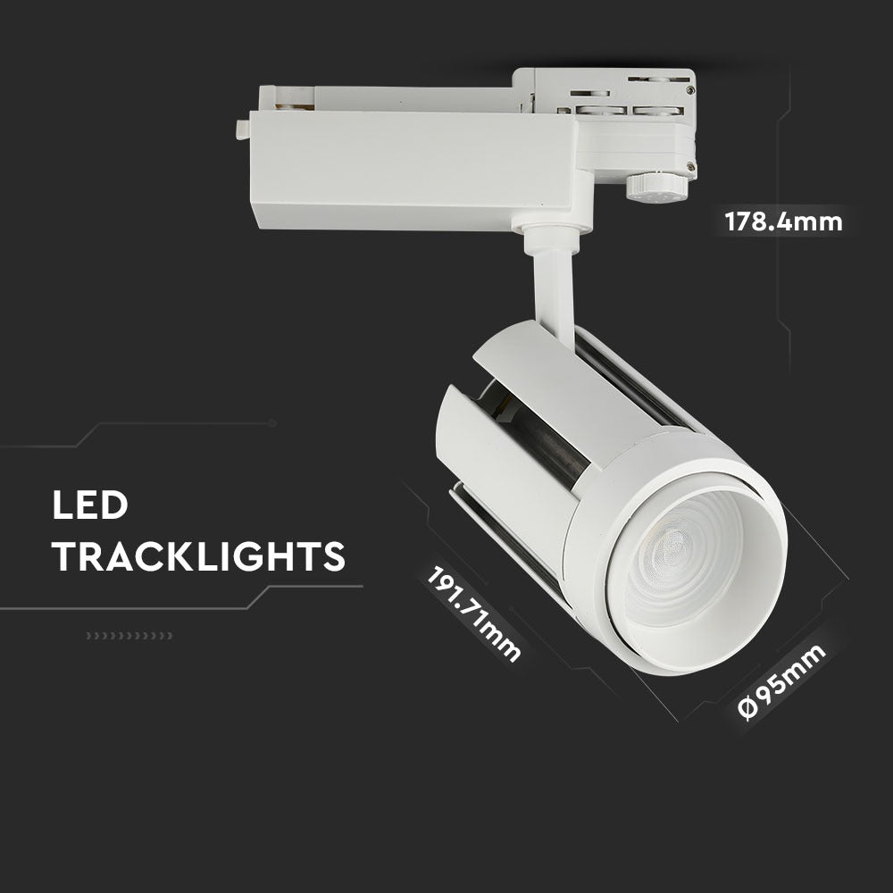 35W LED Tracklight/ Barwa:6400K / Obudowa: Biała / 5 Lat gwarancji