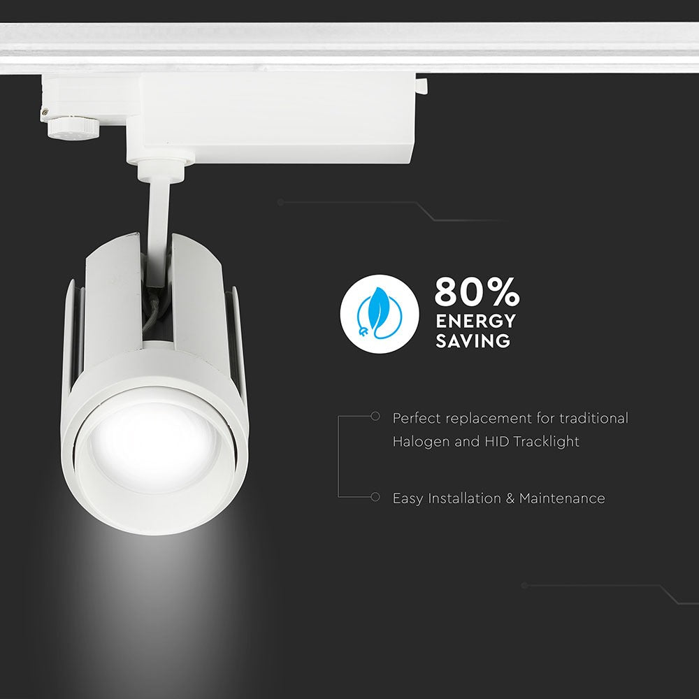 35W LED Tracklight/ Barwa:6400K / Obudowa: Biała / 5 Lat gwarancji