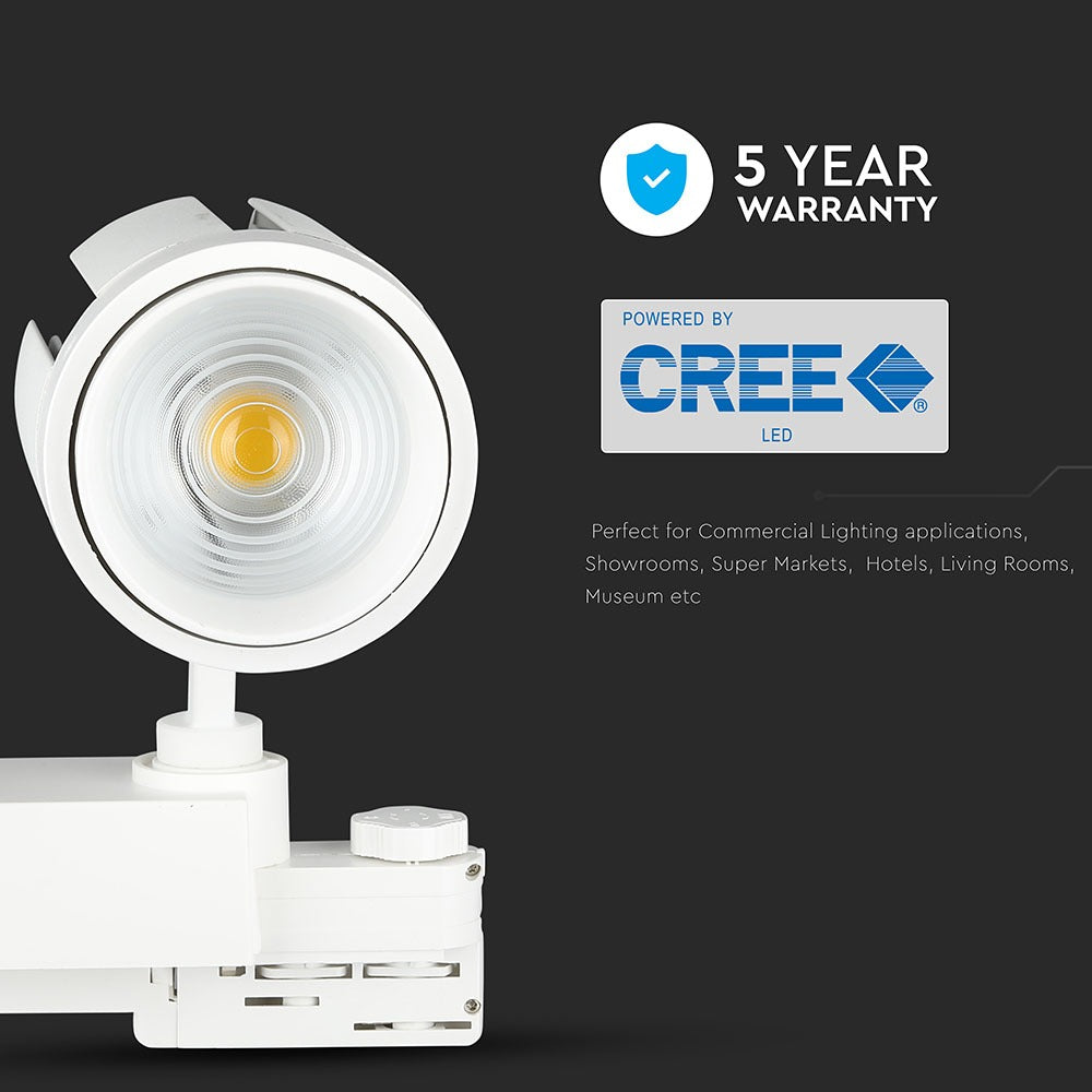 35W LED Tracklight/ Barwa:6400K / Obudowa: Biała / 5 Lat gwarancji