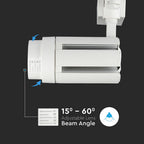 35W LED Tracklight/ Barwa:6400K / Obudowa: Biała / 5 Lat gwarancji