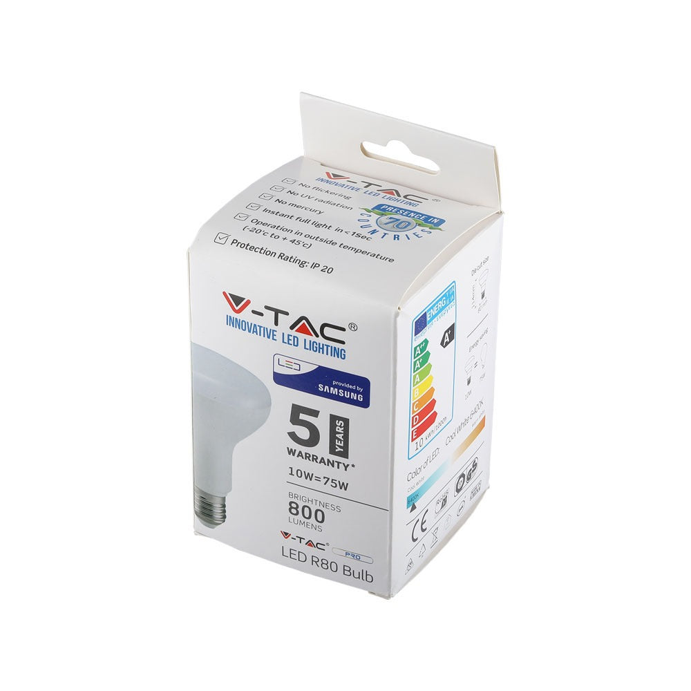 10W R80 Żarówka LED / Chip SAMSUNG / Barwa:4000K / Trzonek:E27