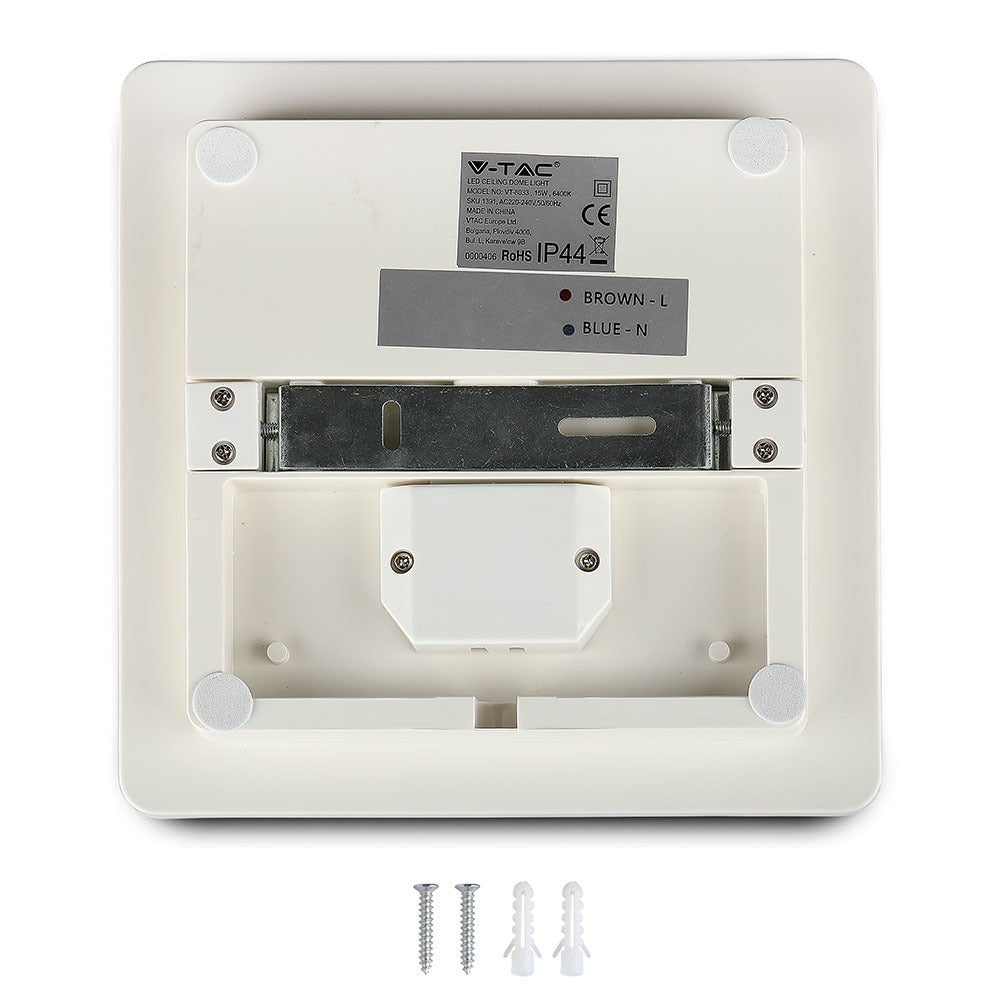 15W Plafon LED / Barwa:3000K / Kwadrat