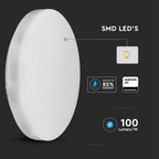 25W Plafon LED / IP44 / Chip Samsung / Barwa:6500K / Klosz PC / Okrągły