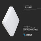 25W Plafon LED / Barwa:3000K / Kwadrat