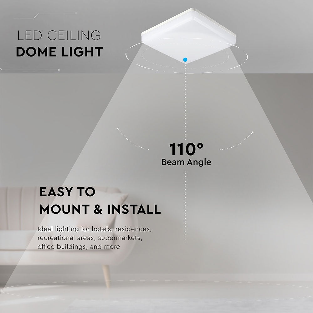 25W Plafon LED / Barwa:3000K / Kwadrat