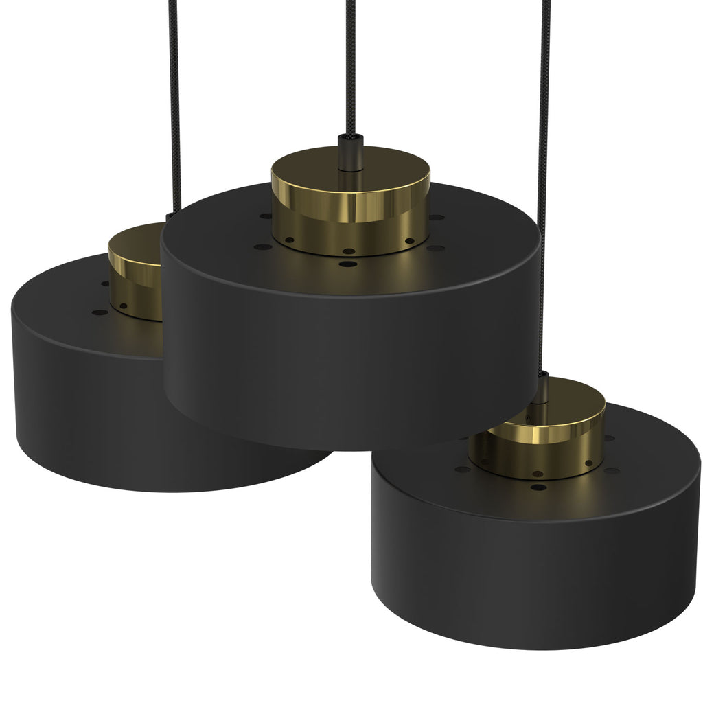 żyrandol Marti plate dia 300 black/gold 3xE27