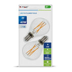 4W Żarówka LED P45 Filament / Klosz Transparentny / Barwa:2700K / Trzonek:E14 / Opk. Blister
