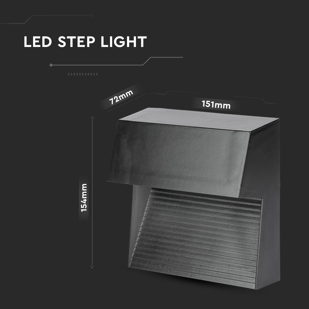 3W Oprawa Schodowa LED / Barwa:3000K / Obudowa: Czarna
