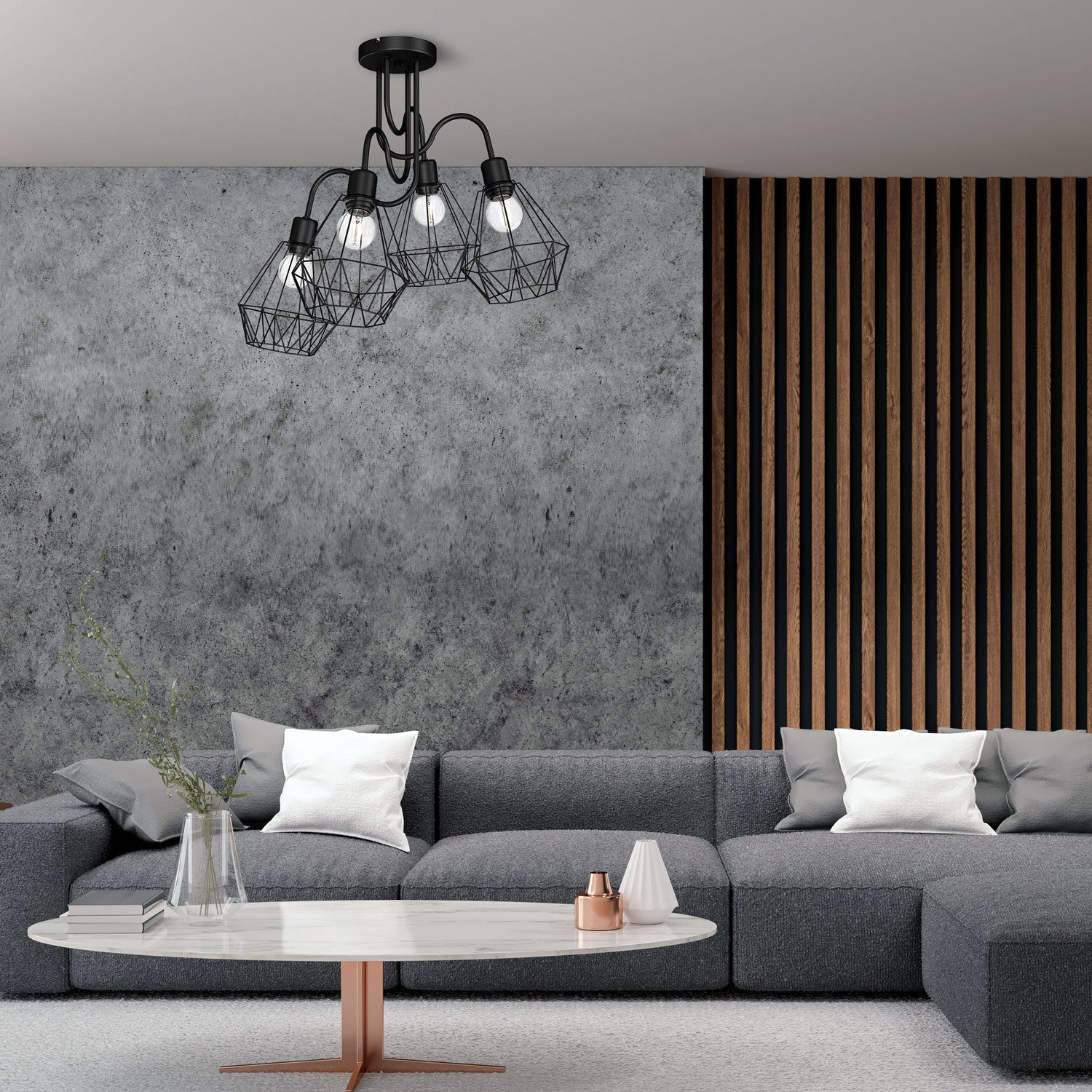 plafon Bergen black 4xE27