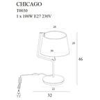 Maxlight Lampa stołowa Chicago - Metal + tkanina - Czarny T0029