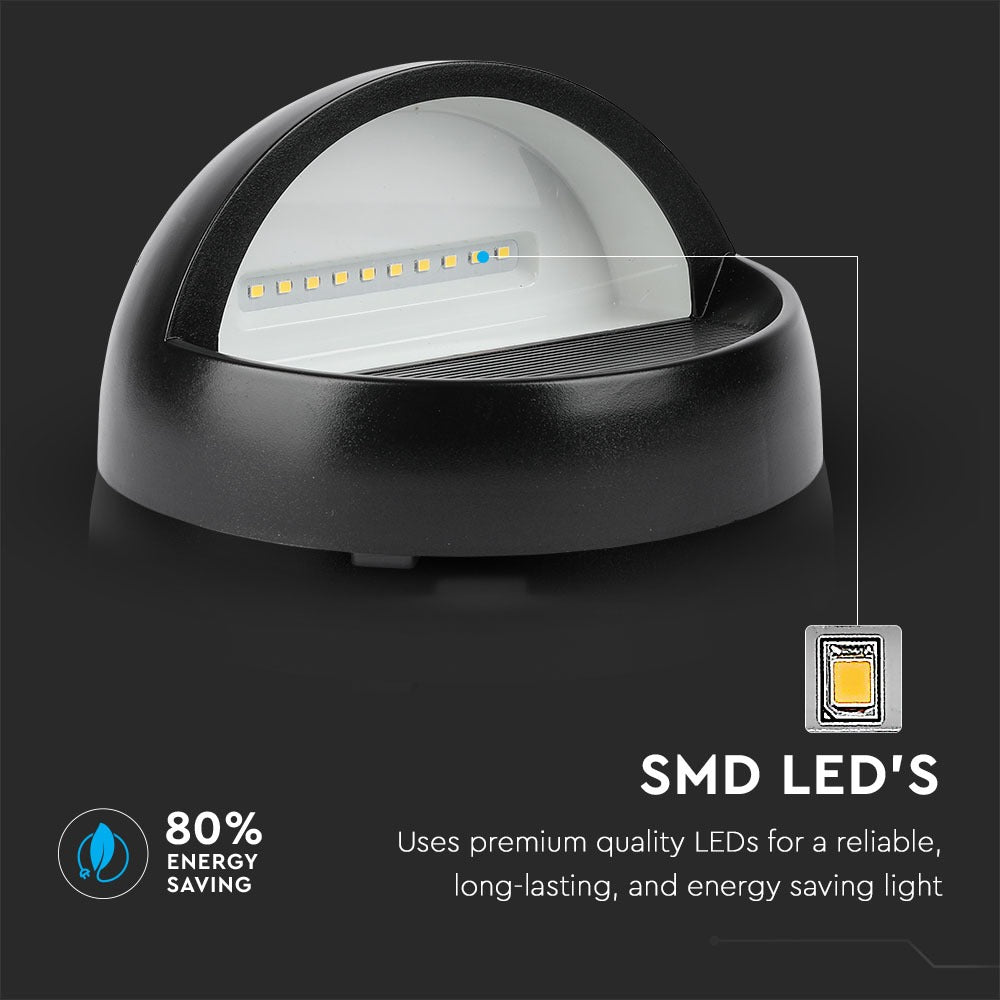 3W Oprawa Schodowa LED / Barwa:4000K / Obudowa: Czarna / Okrągły