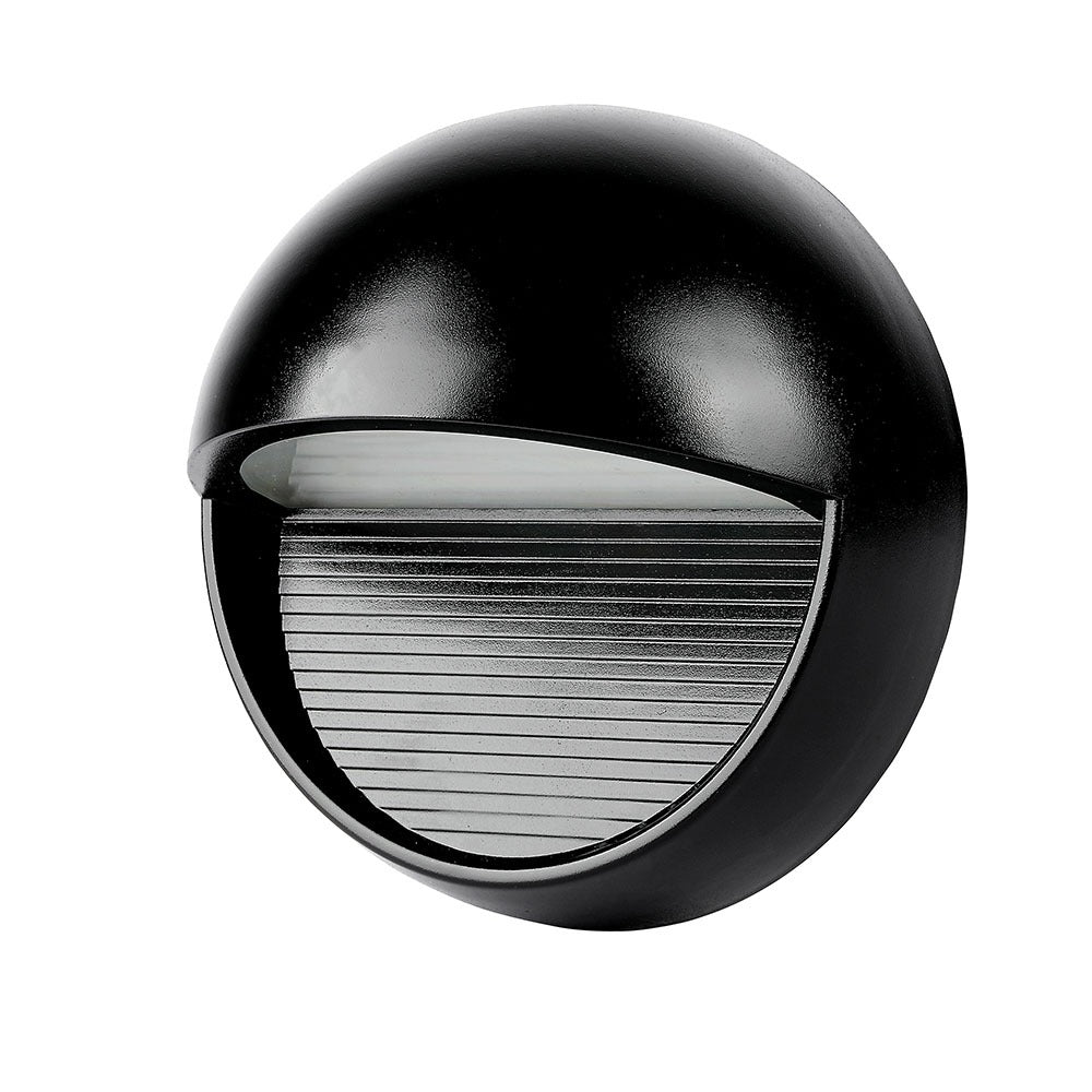 3W Oprawa Schodowa LED / Barwa:4000K / Obudowa: Czarna / Okrągły
