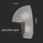 3W Oprawa Schodowa LED / Barwa:3000K / Obudowa: Szara / Okrągły