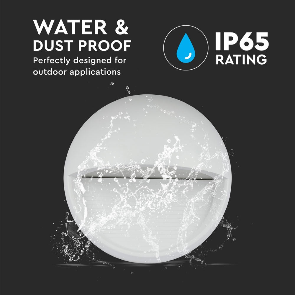 3W Oprawa Schodowa LED / Barwa:3000K / Obudowa: Biała / Okrągły