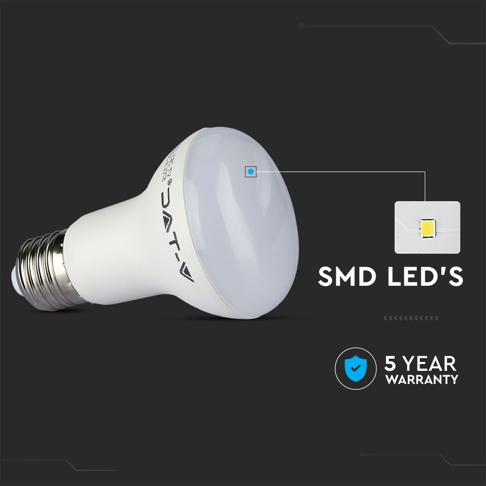 8W R63 Żarówka LED / Chip SAMSUNG / Barwa:6400K / Trzonek:E27