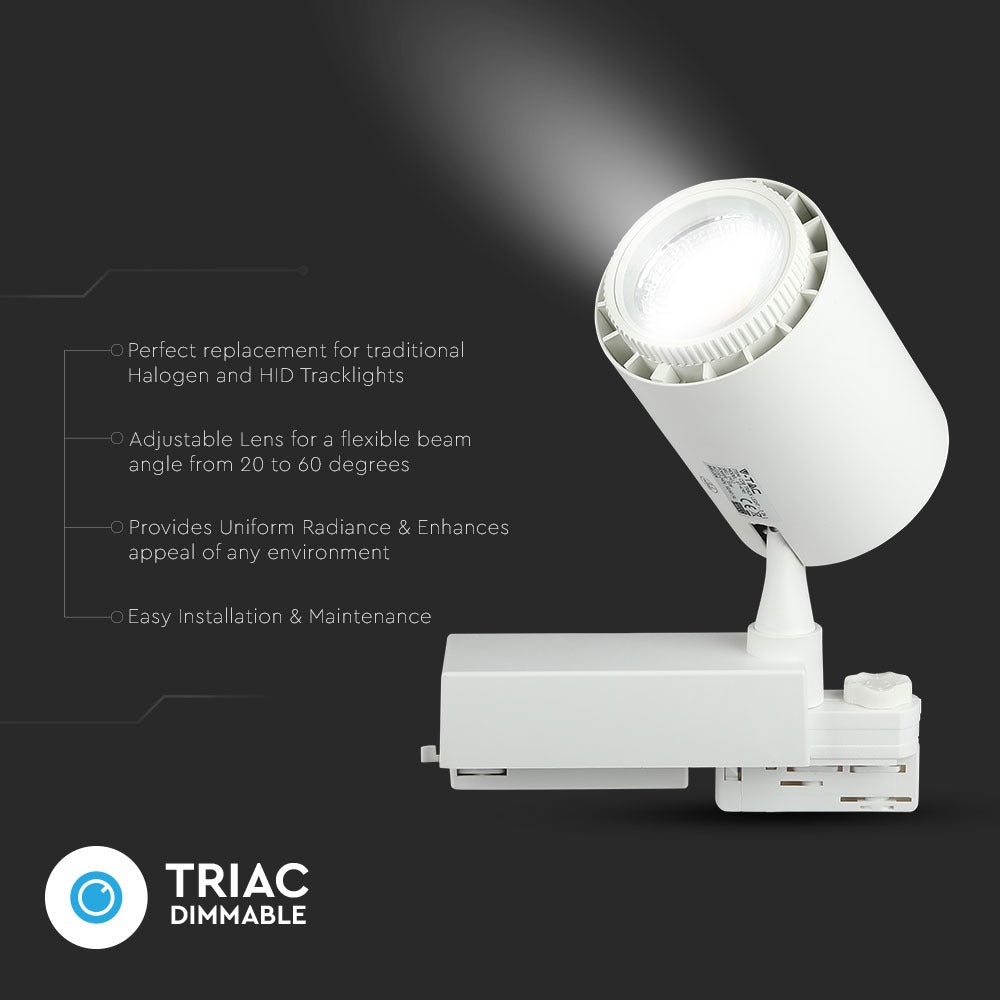 35W Lampa LED COB na szynoprzewód / Barwa: 3w1 / 5 Lat gwarancji / Obudowa: Biała