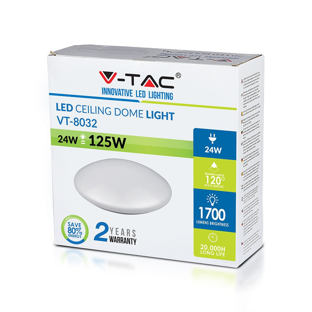 24W Plafon LED / Klosz: Mleczny / Barwa:3000K