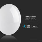 24W Plafon LED / Klosz: Mleczny / Barwa:3000K