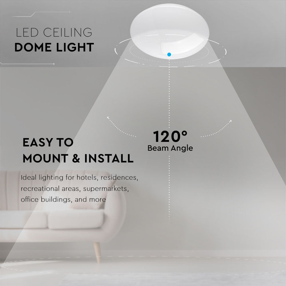 24W Plafon LED / Klosz: Mleczny / Barwa:3000K