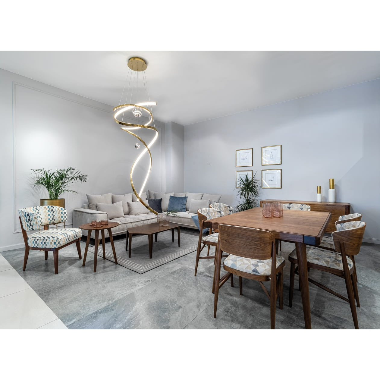 Maxlight Lampa wisząca Ritz - Stal nierdzewna + akryl - Złoty P0427D