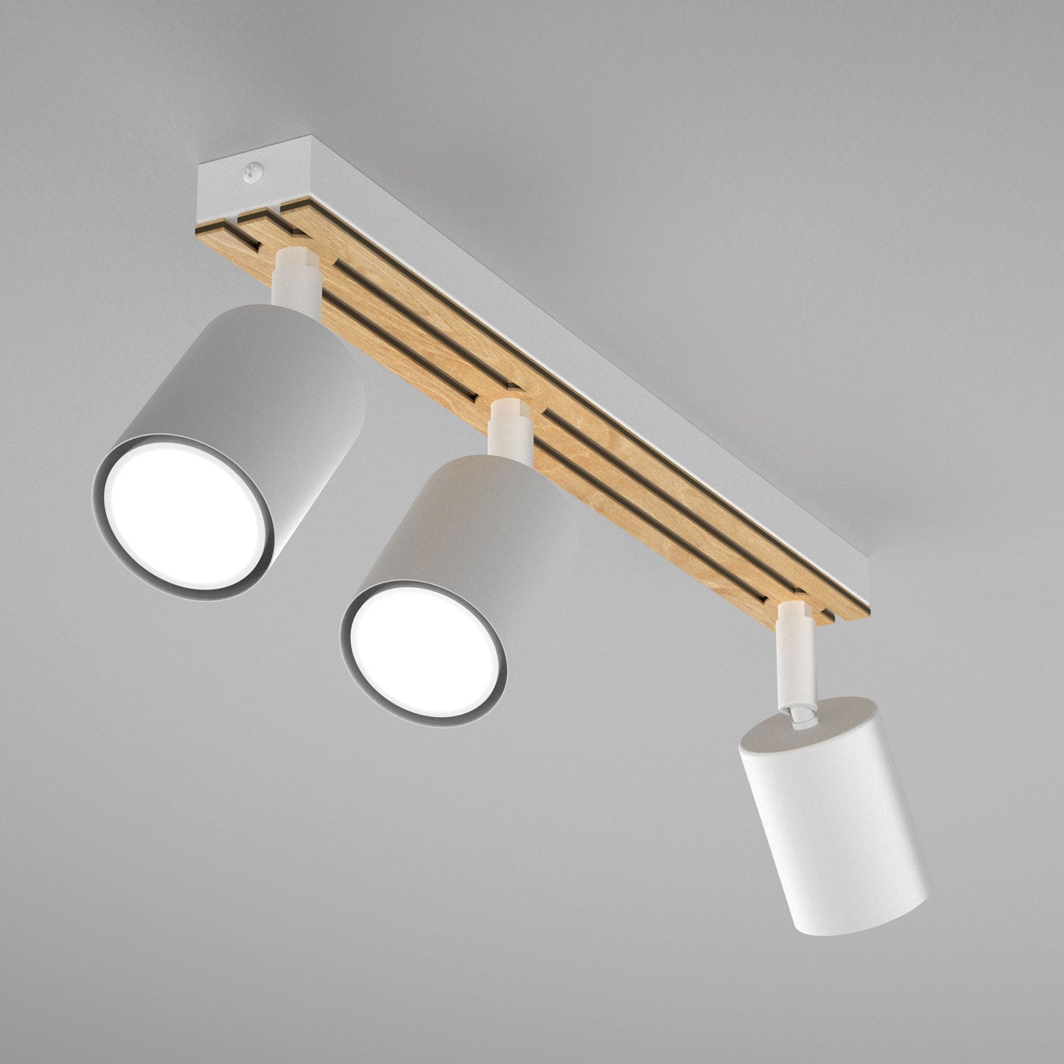 Spot Terra line 400 white/wood/white swivel 3xGU10 (Ceryfikat FSC 100%, SGSCH-COC-070615)