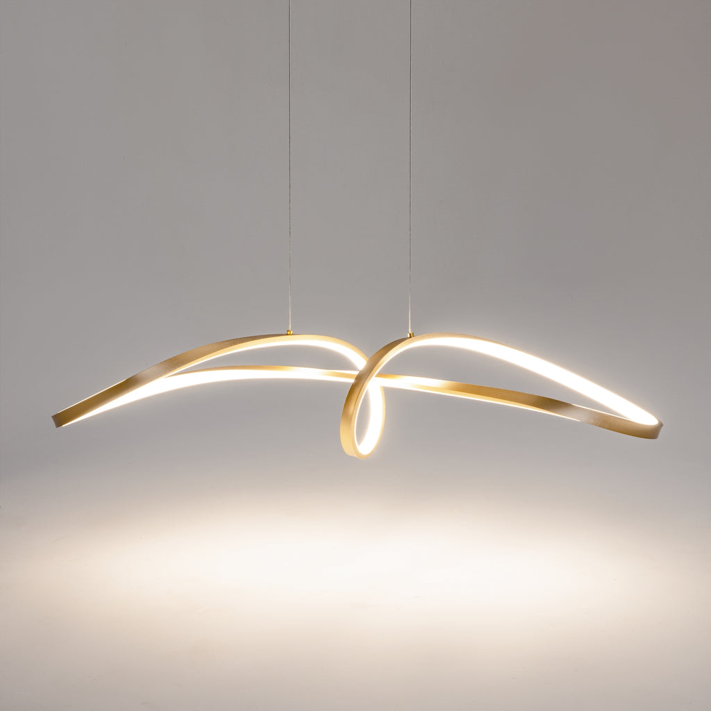 Maytoni Lampa wisząca Curve - Aluminium - Złoty MOD156PL-L52G4K