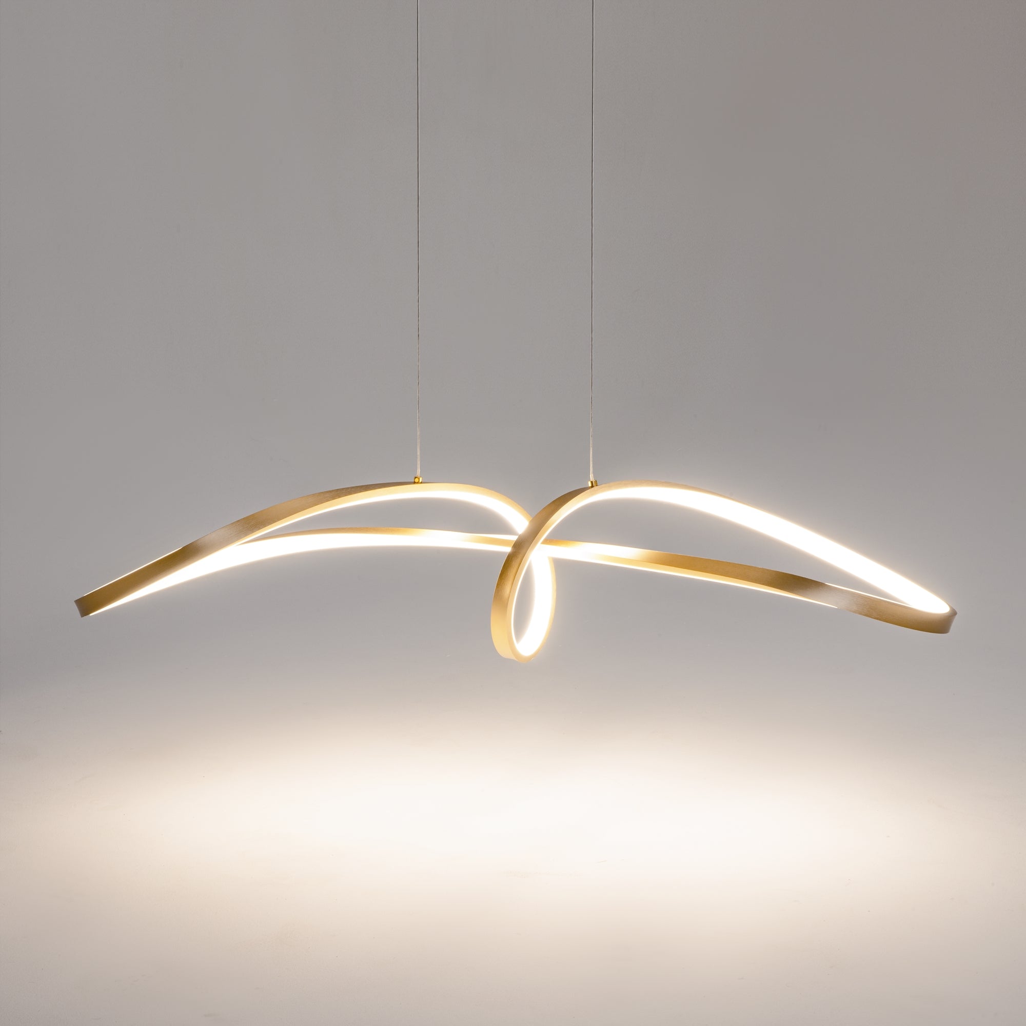 Maytoni Lampa wisząca Curve - Aluminium - Złoty MOD156PL-L52G4K