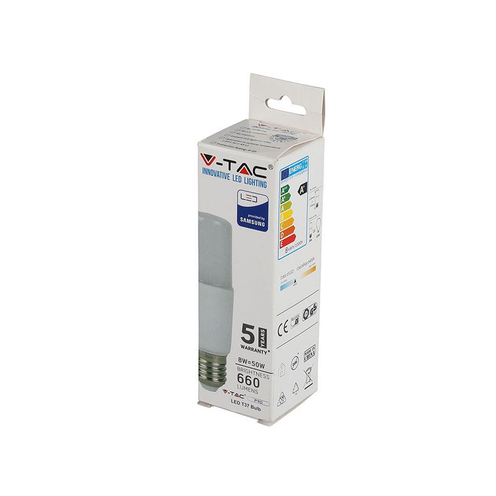 8W T37 Żarówka LED / Chip SAMSUNG / BARWA:4000K / Trzonek:E27