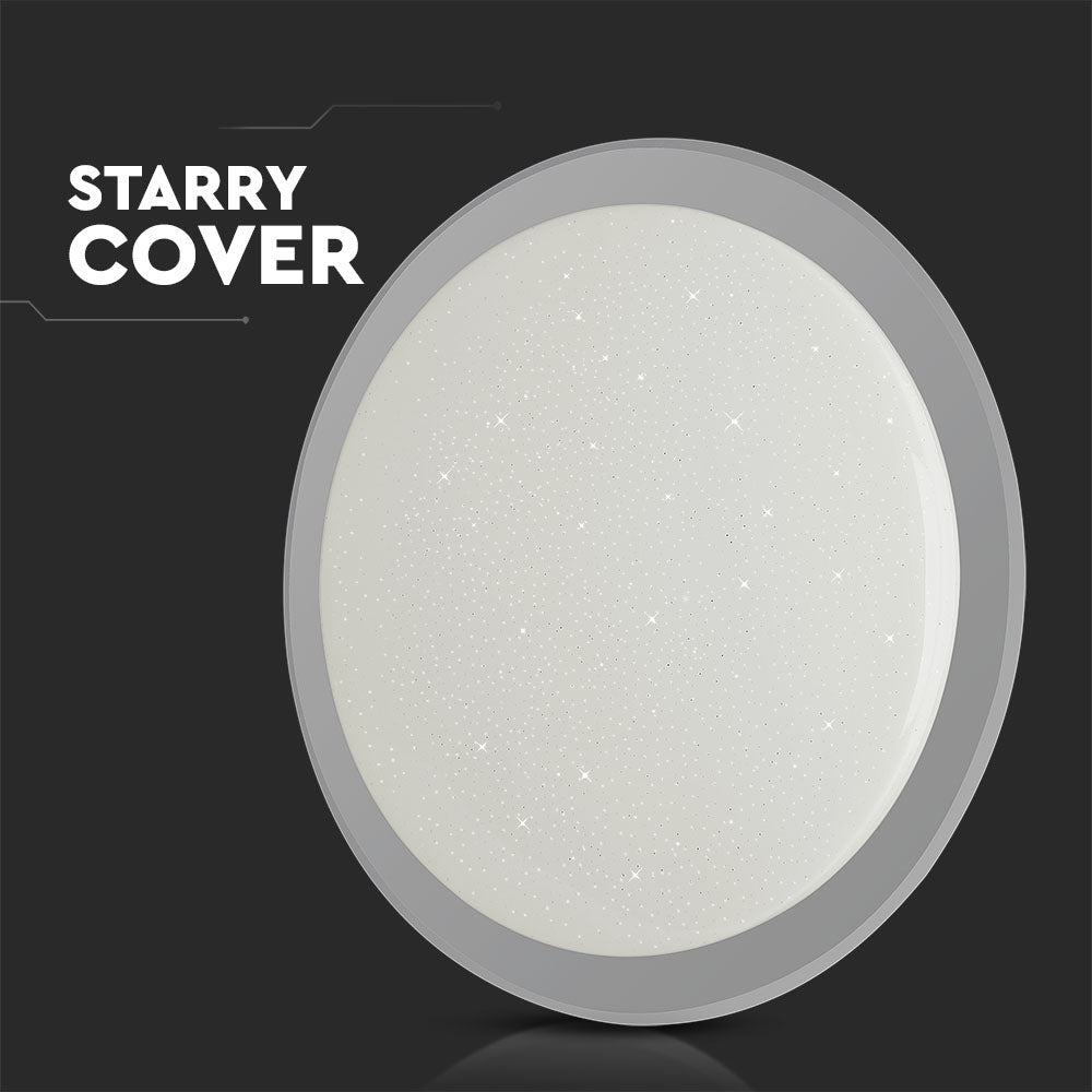 30W/60W/30W Dekoracyjny plafon LED / Barwa: 3w1 / Ściemniany / Klosz z efektem gwiazdki