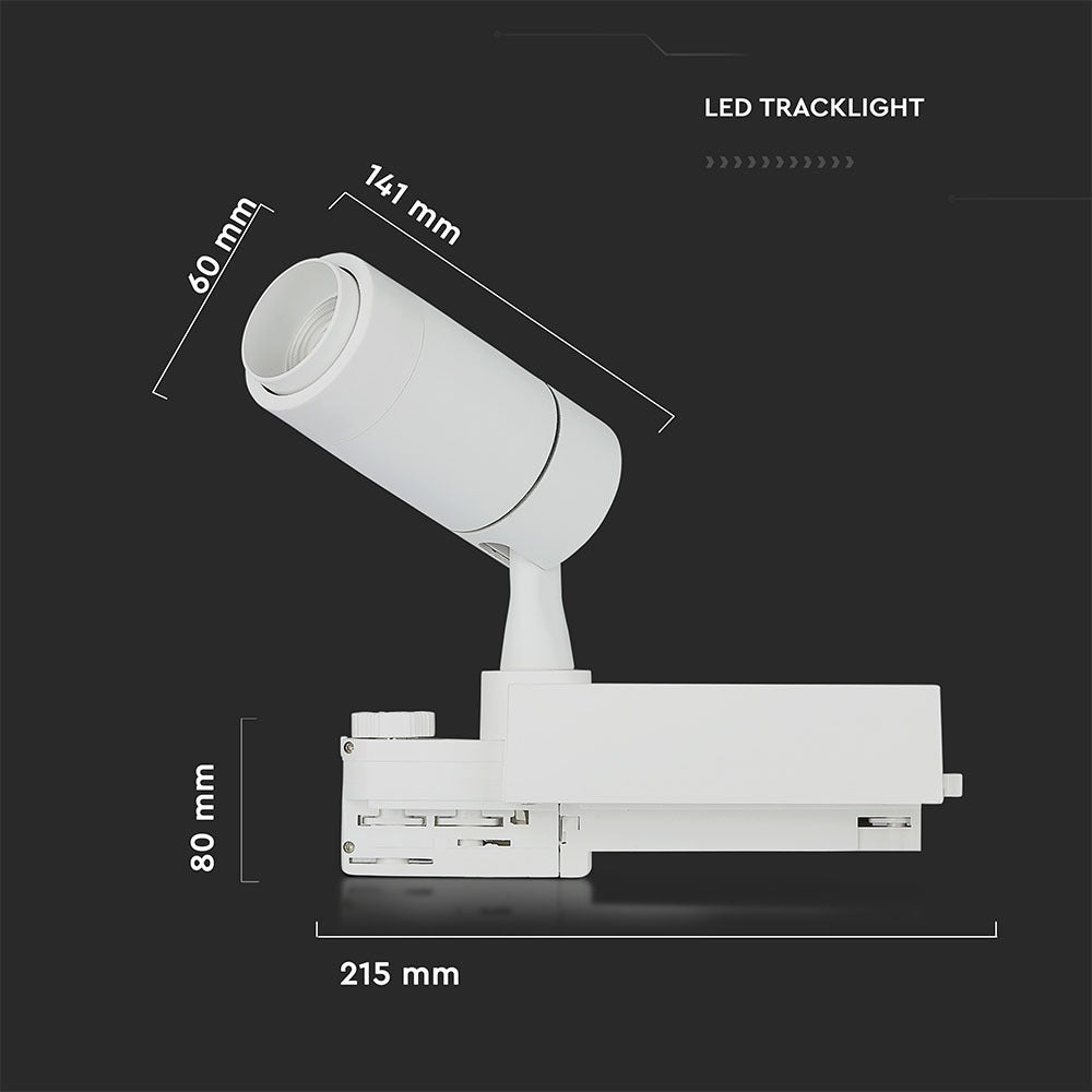 15W Lampa LED na szynoprzewód / Sterowanie: Bluetooth / Barwa: 3w1 / Biały
