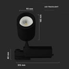 35W Lampa LED na szynoprzewód / Sterowanie: Bluetooth / Barwa: 3w1 / Czarny