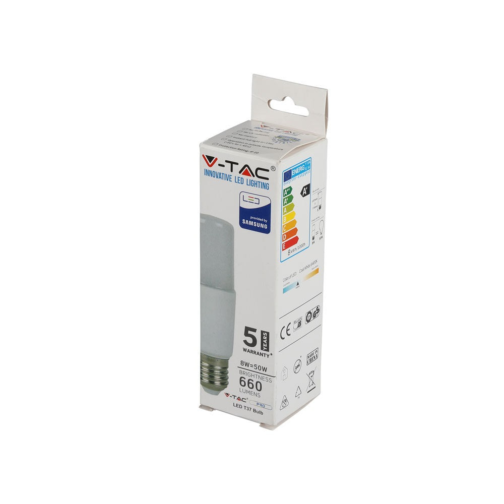 8W T37 Żarówka LED / Chip SAMSUNG / BARWA:4000K / Trzonek:E27
