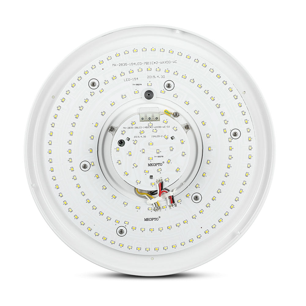 30W/60W/30W Dekoracyjny plafon LED / Barwa: 3w1 / Ściemniany / Klosz z efektem fali