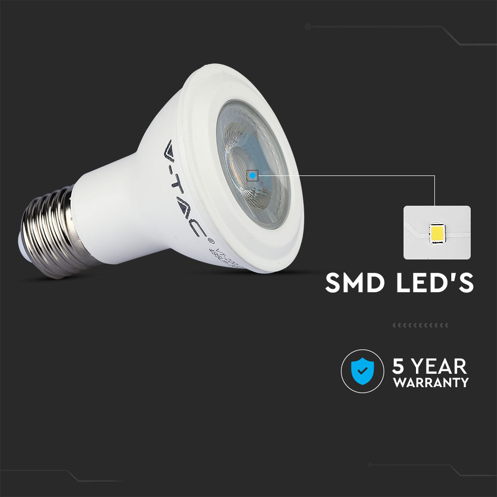 7W PAR 20 Żarówka LED / Chip SAMSUNG / Barwa:6400K / Trzonek:E27