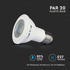 7W PAR 20 Żarówka LED / Chip SAMSUNG / Barwa:3000K / Trzonek:E27