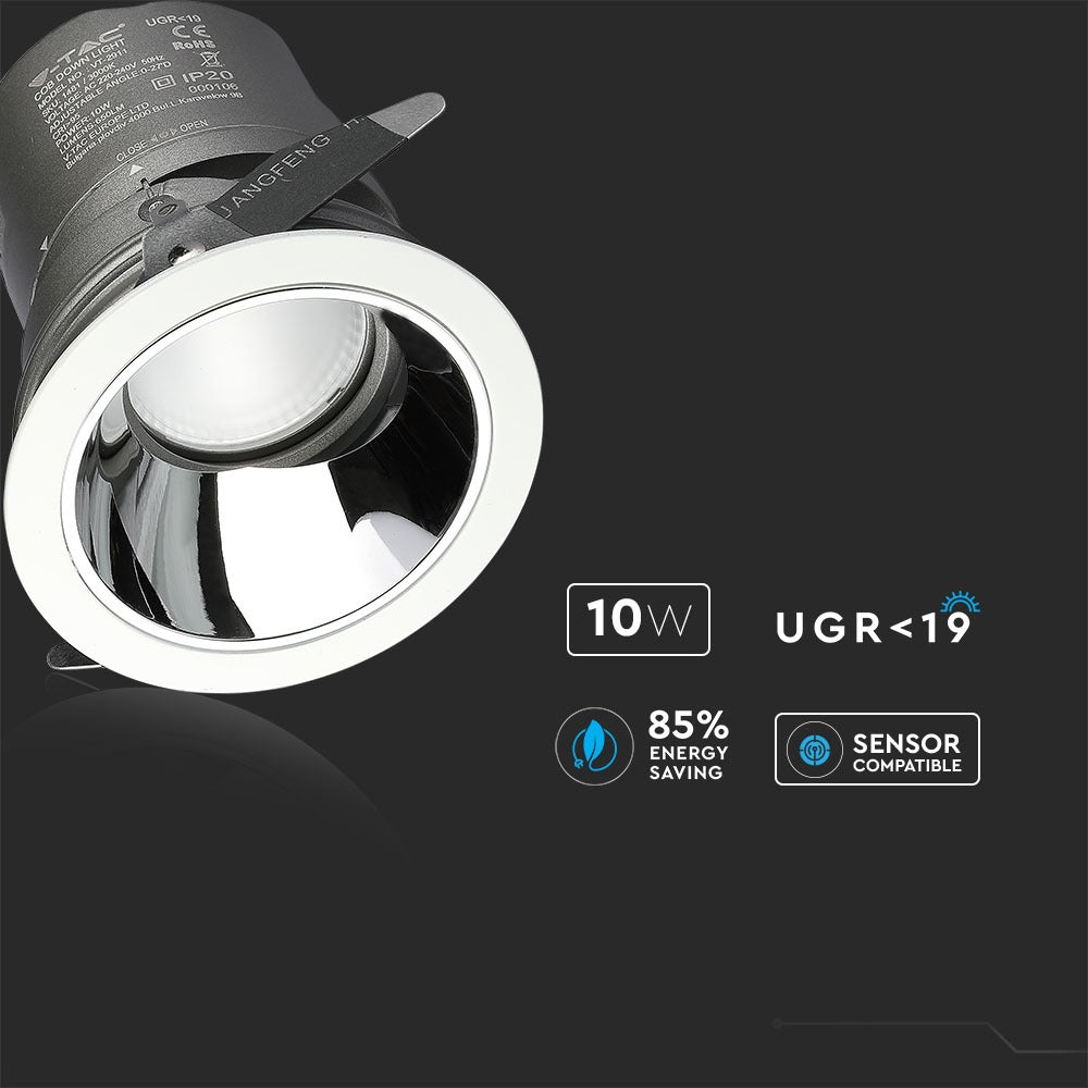 10W Oprawa wpuszczana reflektor LED / Barwa:4000K / Kąt 27'