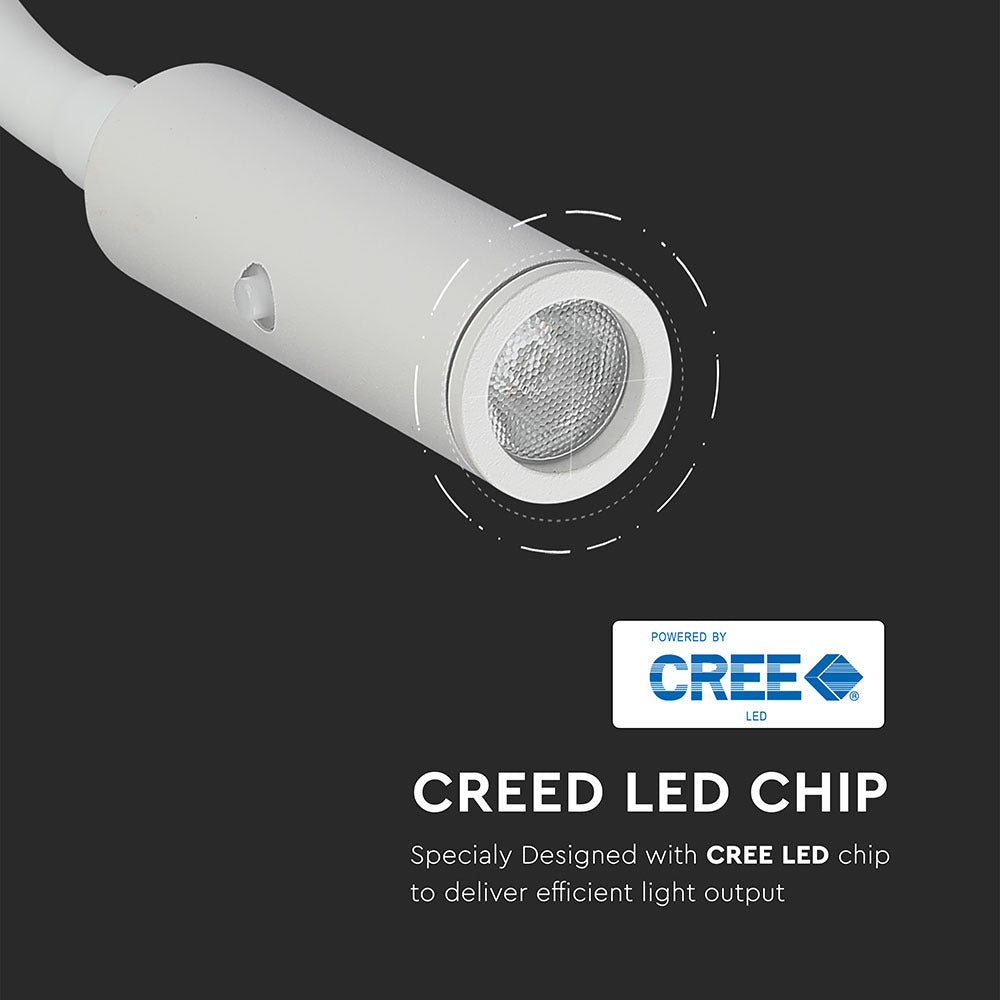 3W Kinkiet hotelowy LED / Barwa:3000K / Biały