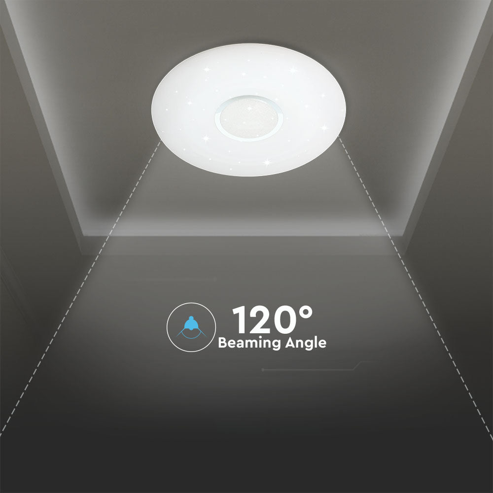 30W/60W/30W Dekoracyjny plafon LED / Barwa: 3w1 / Ściemniany / Klosz z efektem diamentu