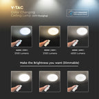 30W/60W/30W Dekoracyjny plafon LED / Barwa: 3w1 / Ściemniany / Klosz z efektem diamentu