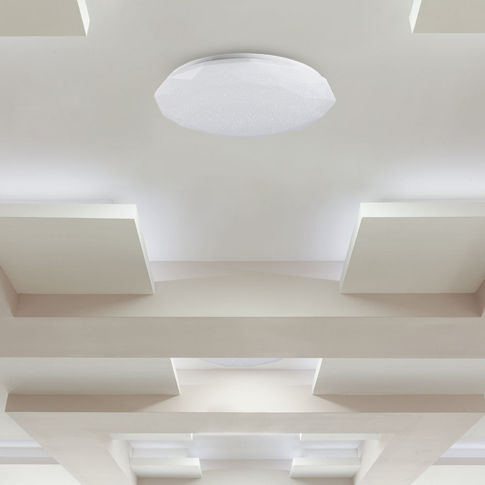 30W/60W/30W Dekoracyjny plafon LED / Barwa: 3w1 / Ściemniany / Klosz z efektem diamentu