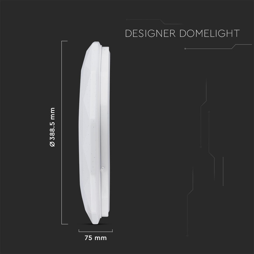 20W/40W/20W Dekoracyjny plafon LED / Barwa: 3w1 / Ściemniany / Klosz z efektem diamentu