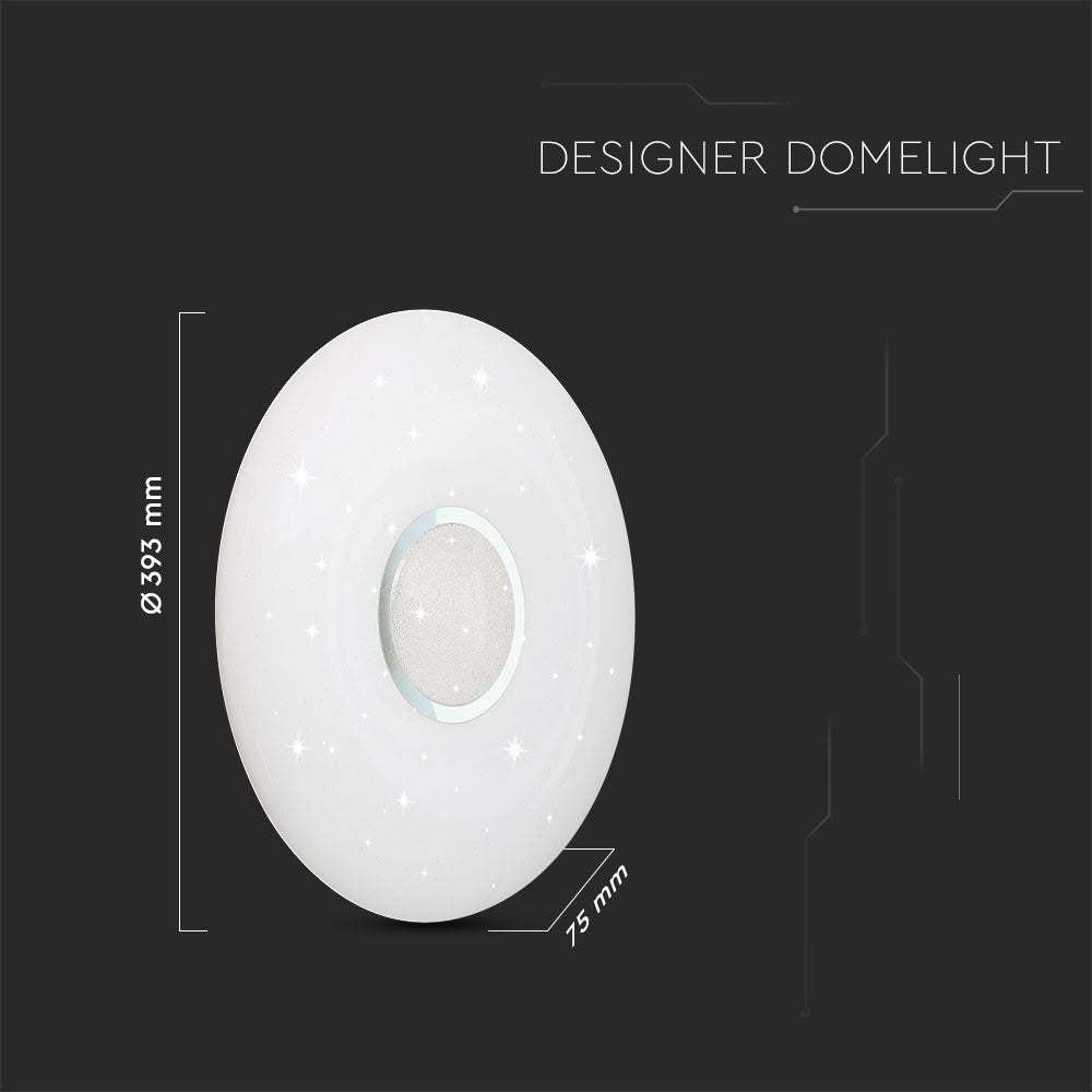 20W/40W/20W Dekoracyjny plafon LED / Barwa: 3w1 / Ściemniany / Klosz z efektem diamentu